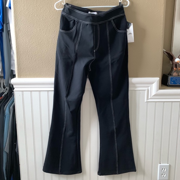 Uo Izzy Contrast Stitch Kick Flare Pant 